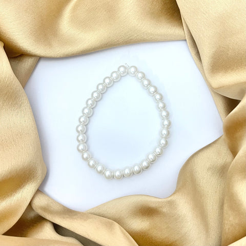 6mm Pearl Glass Beads Bracelet