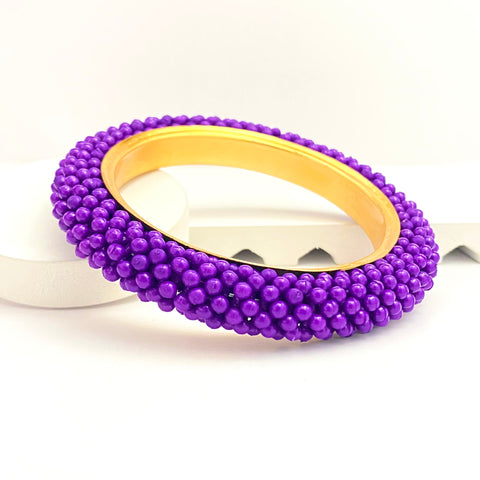 High Quality Purple Coloured Bead Bangle Bracelet