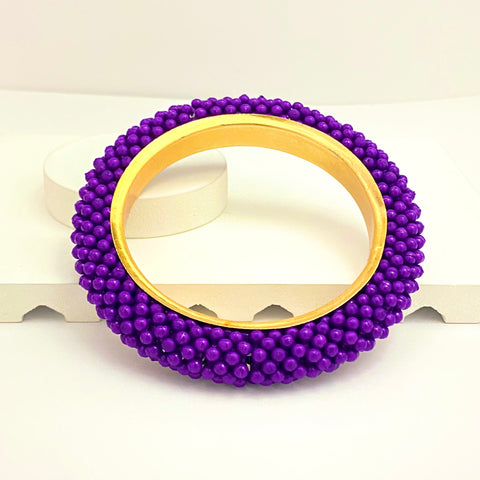 High Quality Purple Coloured Bead Bangle Bracelet