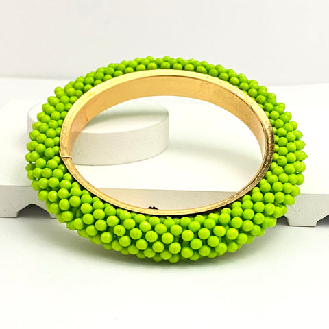 Green Coloured Bead Bangle Bracelet
