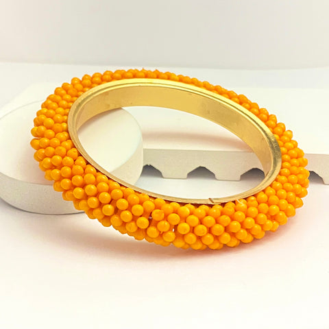 High Quality Light Orange Bead Bangle Bracelet