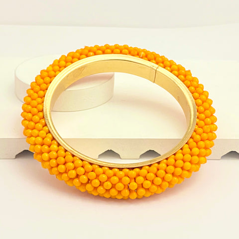 High Quality Light Orange Bead Bangle Bracelet