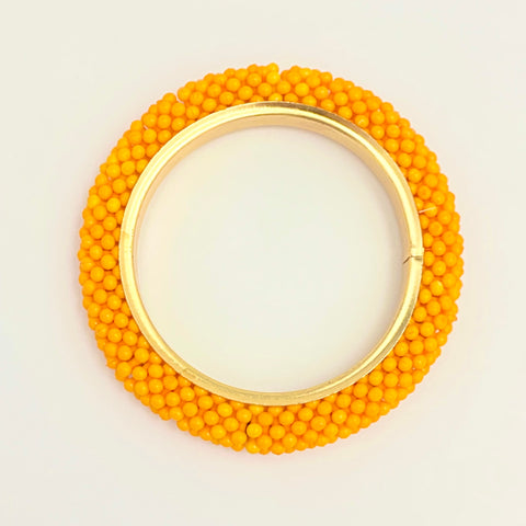 High Quality Light Orange Bead Bangle Bracelet