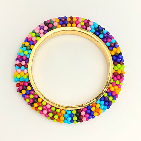 High Quality Multi Coloured Bead Bangle Bracelet