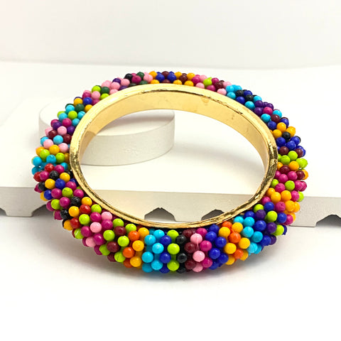 High Quality Multi Coloured Bead Bangle Bracelet