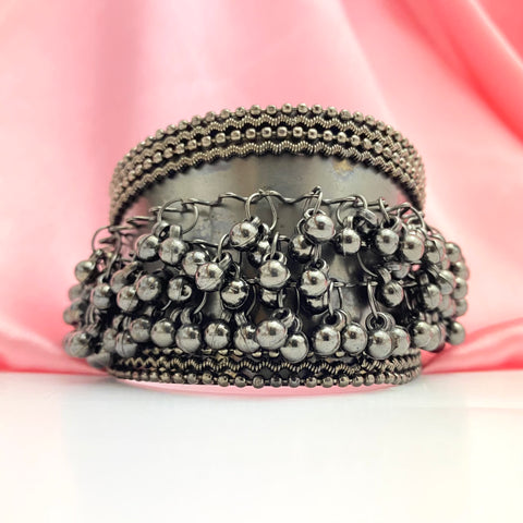 High Quality Adjustable Black Oxidised Ghungroo Bangle Bracelet
