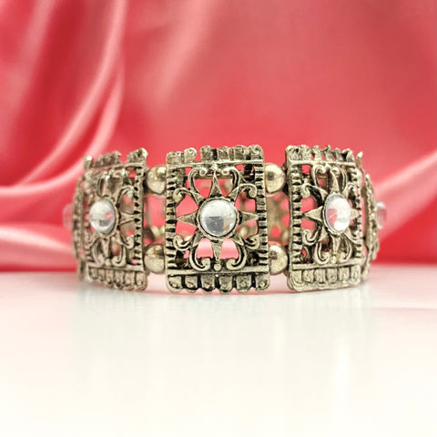 High Quality Adjustable Oxidised Mirror Stone Bracelet