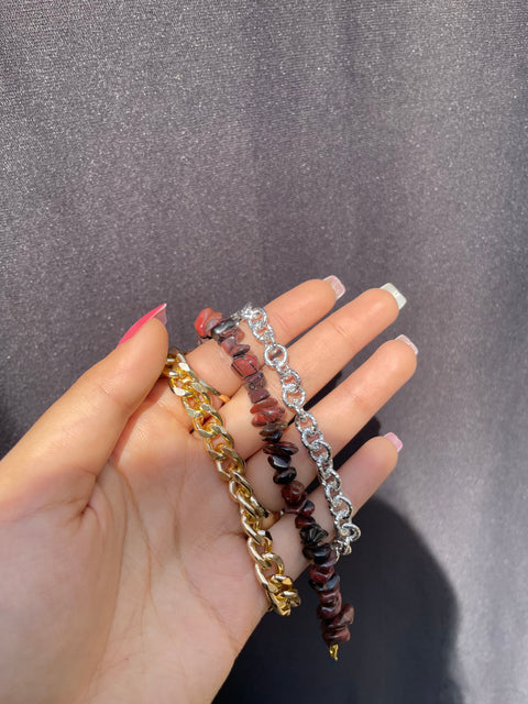 Pack Of 3 Crystal Layered Beaded Bracelets Stack