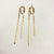 High Quality Golden Minimal Stone Studded Sleek Dangling Korean Earrings