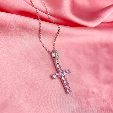 Stainless steel, dailywear, stone studded, golden, cross, necklace, premium