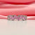 Adjustable Silver Pink Baguette Stone Friendship Copper Ring