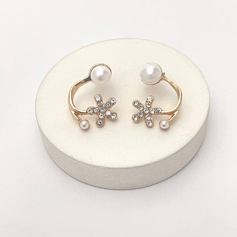 Korean earring, stone studded, pack of 4, combo jewelry, butterfly studs, flower studs, Pearl drop earring, Korean fashion