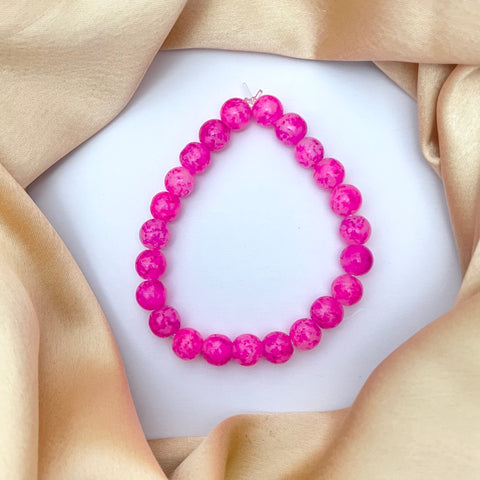 Stretchable Tie-Dye Glass Beads Bracelet