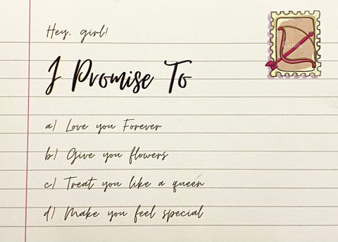 Cute Promise Day Card
