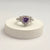 High Quality Adjustable Amethyst Silver Heart Ring