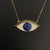 Golden Copper Stone Studded Rhinestone Evil Eye Necklace With Stainless Steel Chain