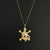 Iced Out Golden Skull Charm Pendant Necklace