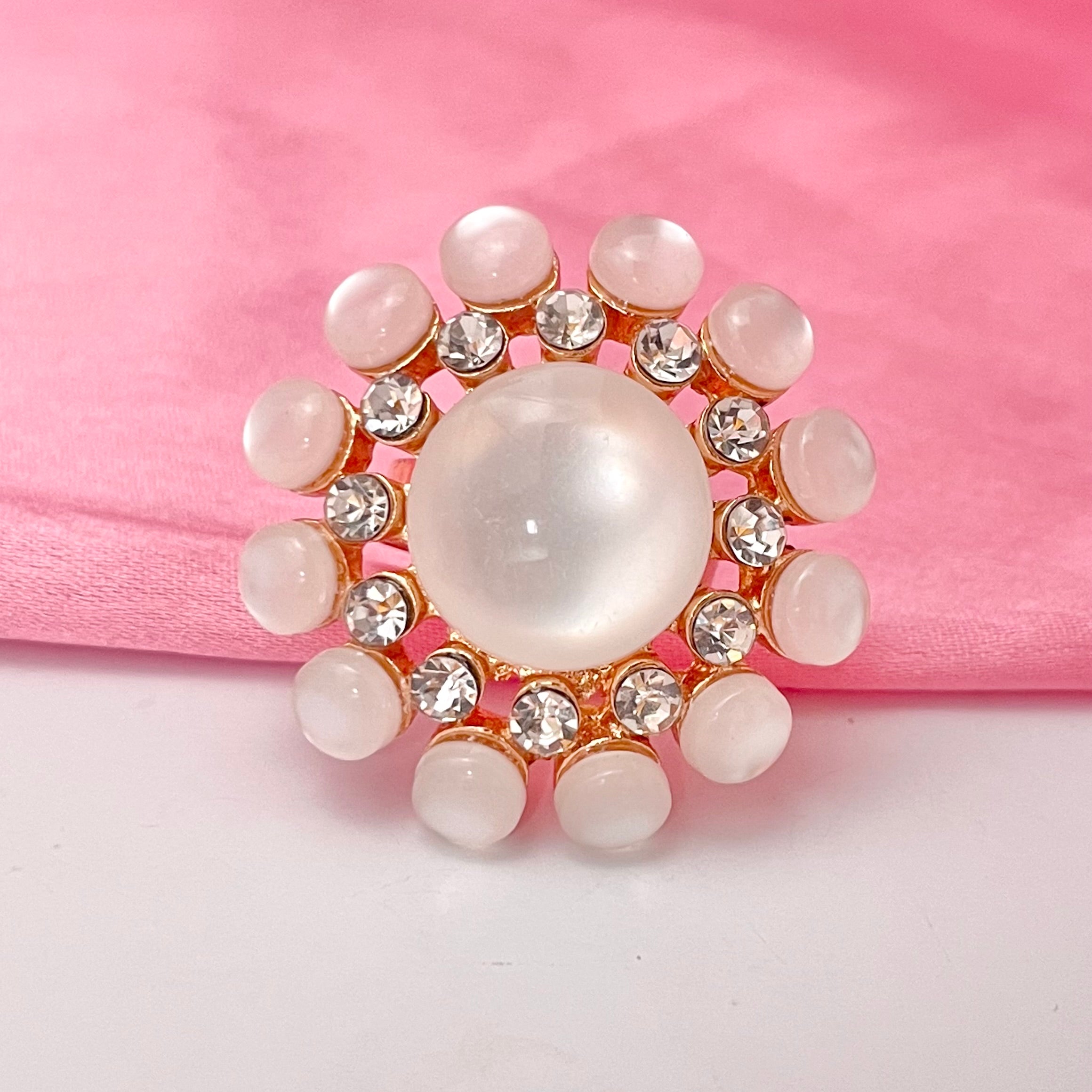 Adjustable Flower Shape Crystal Ring for Women Perfect For Dailywear