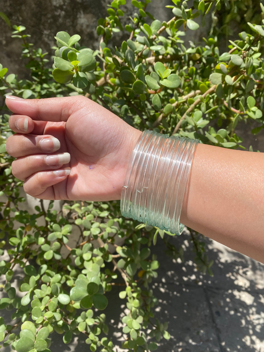 Trendy Pack Of 12 Transparent Bangles– Oralia India