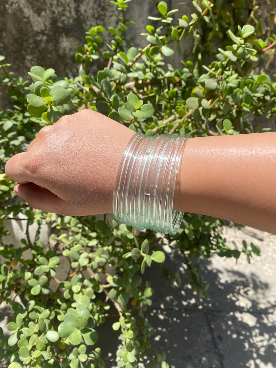 Trendy Pack Of 12 Transparent Bangles– Oralia India