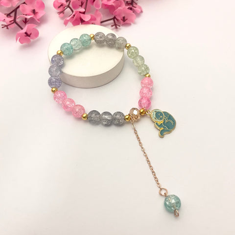 Adjustable,High Quality,Bracelet ,Glass Beads,Dailywear,For Gift,Charm Bracelet,Quirky Charm,Cat Charm