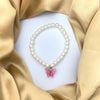 Acrylic Dark Pink Butterfly Pearl Bracelet