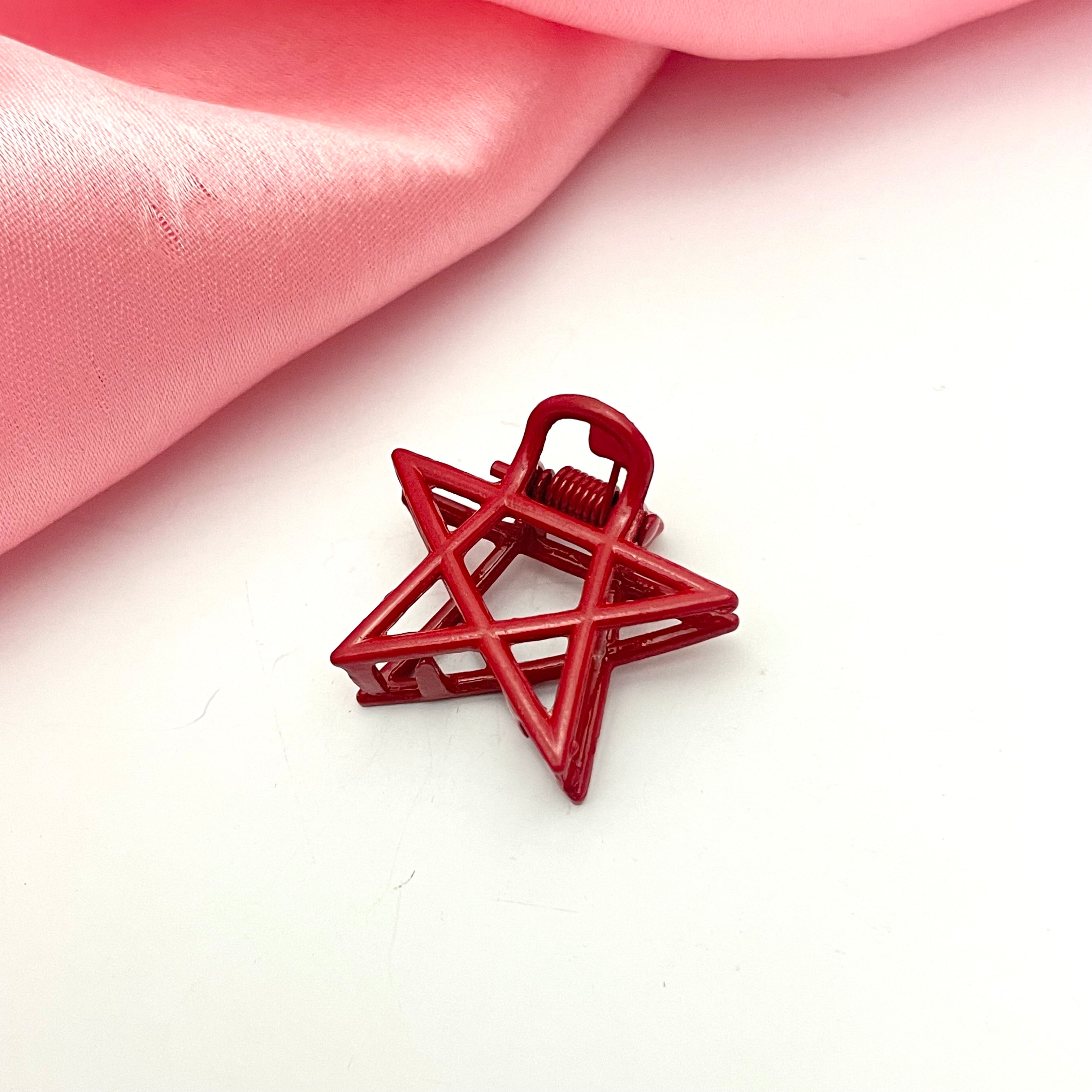 Affordable Mini Red Star Shaped Hair Clutcher– Oralia India
