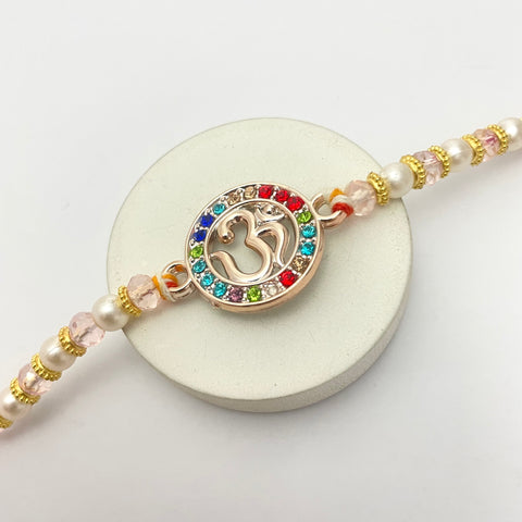 Cute Om Charm Thread Rakhi For Brother