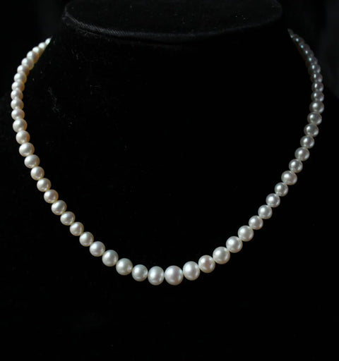 6mm Glass Pearl Necklace (For Girls)