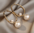 High Quality Korean Pearl Oval Hoop Earrings