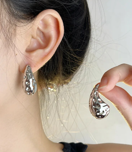Silver,Teardrop,High Quality,Officewear Earrings,Dailywear
