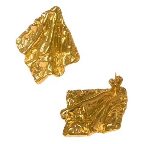 18K Gold Plated Stainless Steel Irregular Geometric Stud Earrings