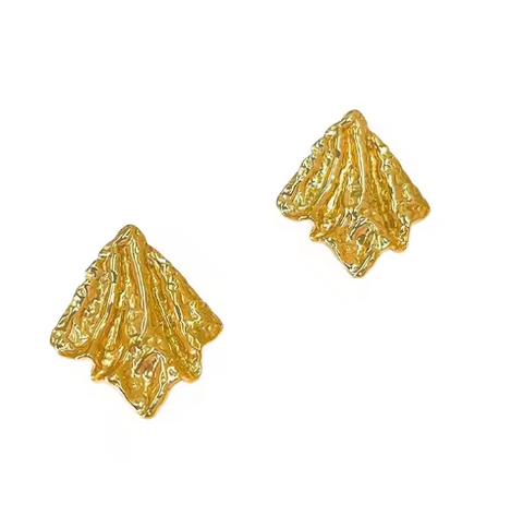 18K Gold Plated Stainless Steel Irregular Geometric Stud Earrings