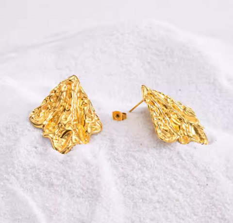 18K Gold Plated Stainless Steel Irregular Geometric Stud Earrings