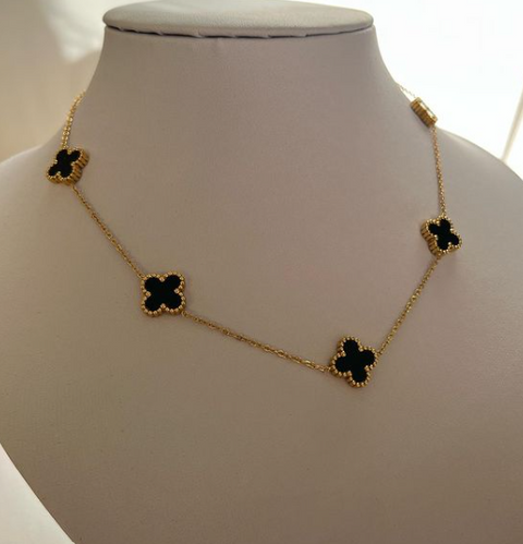 Affordable Pack Of 2 Black Clover Bracelet & Necklace Combo Perfect For Dailywear