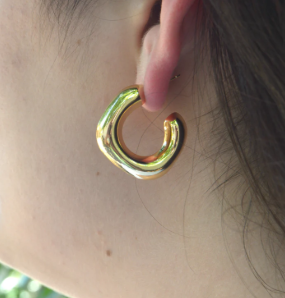 Golden Square Shape Korean Earring