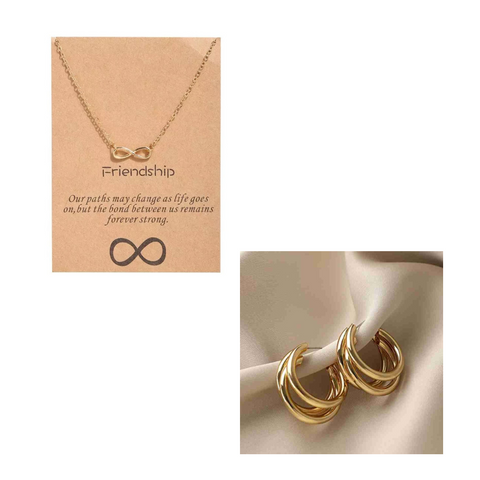 High-quality Hoops & Necklace Combo