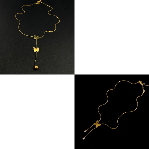 Stainless Steel, Necklace, Golden, Combo, Daily Wear, Office Wear 