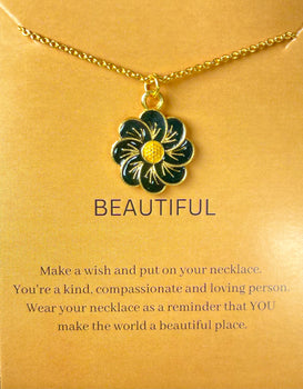 Best Black Flower Charm Necklace Necklace