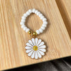 Unique White DaisyStretchy Y2K Ring
