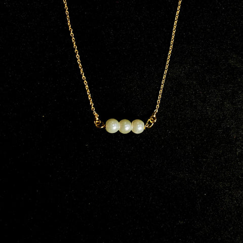 High Quality Three Pearl Chain Necklace