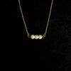 Three Pearl Chain Necklace (Waterproof)