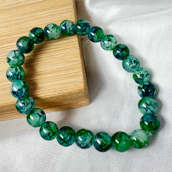 High Quality Tie-Dye Glass Beads Bracelet 