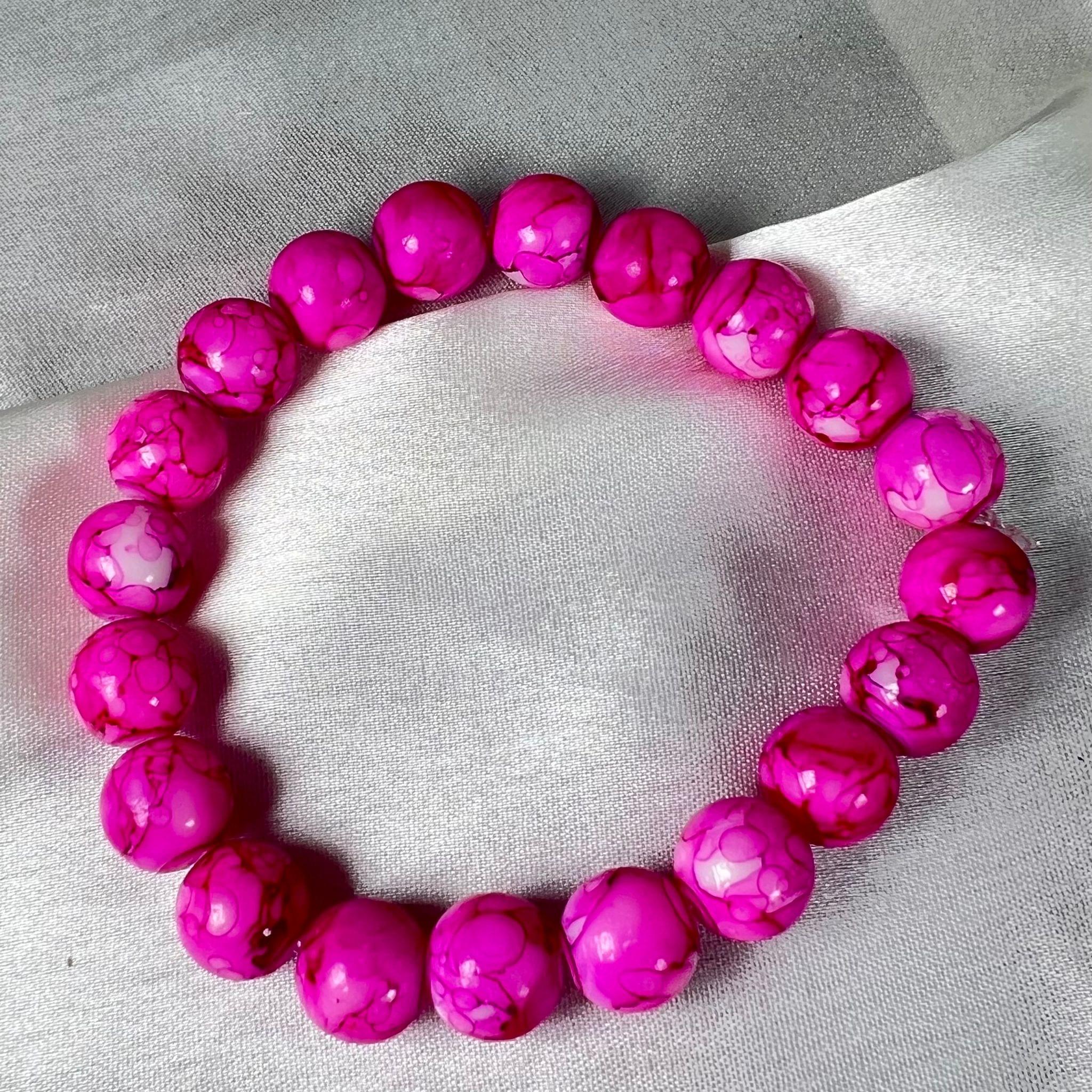 Surfside Beaded Bracelet- Turq/Hot Pink – Caryn Lawn