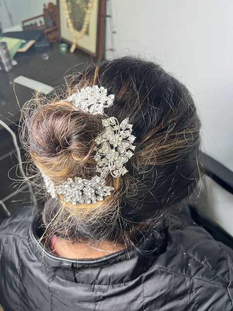 Stylish Silver Rhinestone Tiara (D-1)