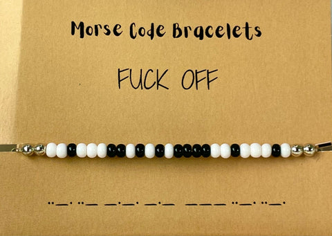 High Quality Silver Morse Code Fuck Off Bracelet 