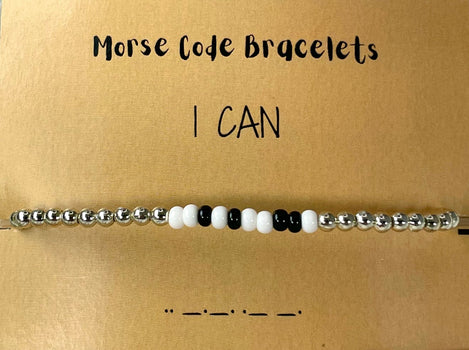 High Quality Silver I Can Morse Code Bracelet