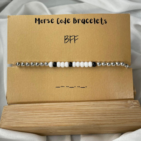 Silver Morse Code BFF Bracelet