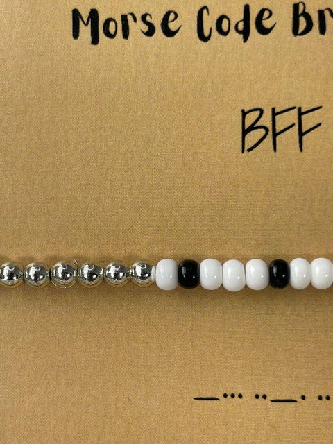 Silver Morse Code BFF Bracelet