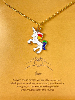 High Quality Unicorn Enamel Charm Necklace